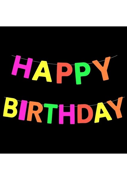 Aydınlık Afiş Bir Neon Mutlu Doğum Günü Afiş 12 Inç Helyum Aydınlık Top Floresan Kağıt Beş Yıldızlı Flama Çocuklar Için Asılı Doğum Günü Hediyeleri (Yurt Dışından)
