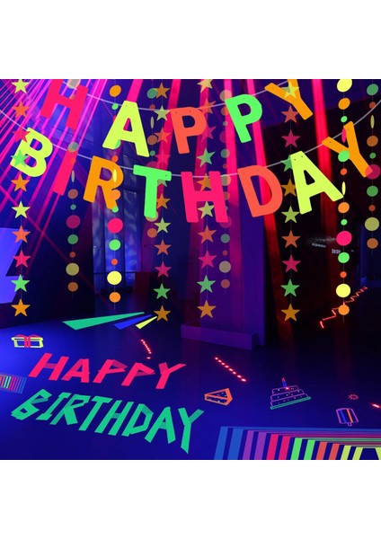 Aydınlık Afiş Bir Neon Mutlu Doğum Günü Afiş 12 Inç Helyum Aydınlık Top Floresan Kağıt Beş Yıldızlı Flama Çocuklar Için Asılı Doğum Günü Hediyeleri (Yurt Dışından) modelleri