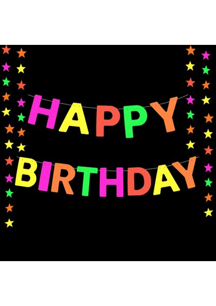 Aydınlık Afiş Bir Neon Mutlu Doğum Günü Afiş 12 Inç Helyum Aydınlık Top Floresan Kağıt Beş Yıldızlı Flama Çocuklar Için Asılı Doğum Günü Hediyeleri (Yurt Dışından) fırsatları