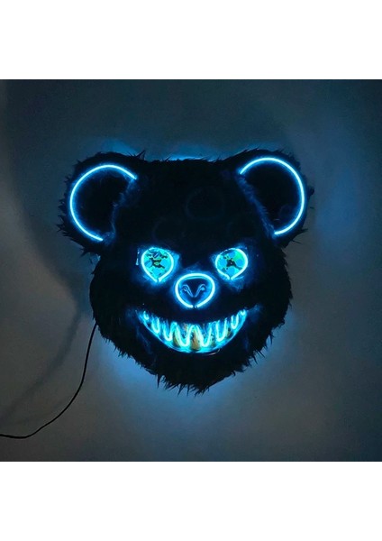 03 Karnaval Parti Sahne Üzerinde Sabit Aydınlık LED Işık Maskesi Sevimli Siyah Ayı Maskesi Festivali Cosplay Maske (Yurt Dışından)