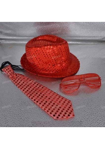 Stil 10 Yetişkin Çocuklar Yetişkin LED Flaş Payetler Fedora Şapka Işık Caz Kap Gözlük Kravat Yay Glow Neon Parti Doğum Günü Düğün Paskalya (Yurt Dışından)