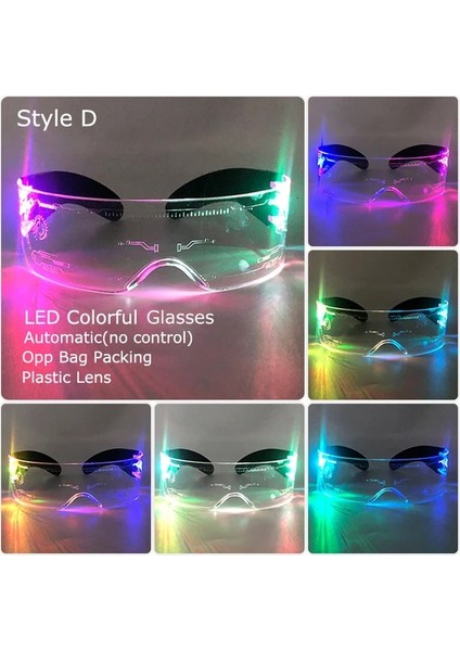 Stil D Moda Serin LED Gözlük Aydınlık Neon Işık Up Gözlük Parlayan Rave Kostüm Gözlük Noel Cadılar Bayramı Malzemeleri Dj Kulübü Sahne (Yurt Dışından)