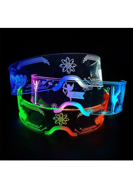 Stil D Moda Serin LED Gözlük Aydınlık Neon Işık Up Gözlük Parlayan Rave Kostüm Gözlük Noel Cadılar Bayramı Malzemeleri Dj Kulübü Sahne (Yurt Dışından) modelleri