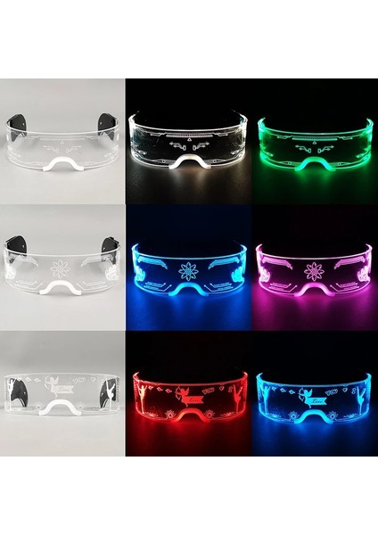 Stil D Moda Serin LED Gözlük Aydınlık Neon Işık Up Gözlük Parlayan Rave Kostüm Gözlük Noel Cadılar Bayramı Malzemeleri Dj Kulübü Sahne (Yurt Dışından) indirimleri