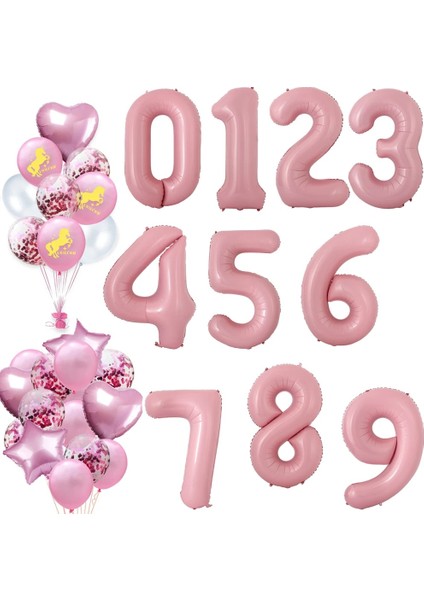 10 Adet B 40 Inç Folyo Pembe Numarası Balonlar 0 1 2 3 4 5 6 7 8 9 Hava Şişme Balon 18 Mutlu Doğum Günü Partisi Düğün Dekorasyon Malzemeleri (Yurt Dışından)