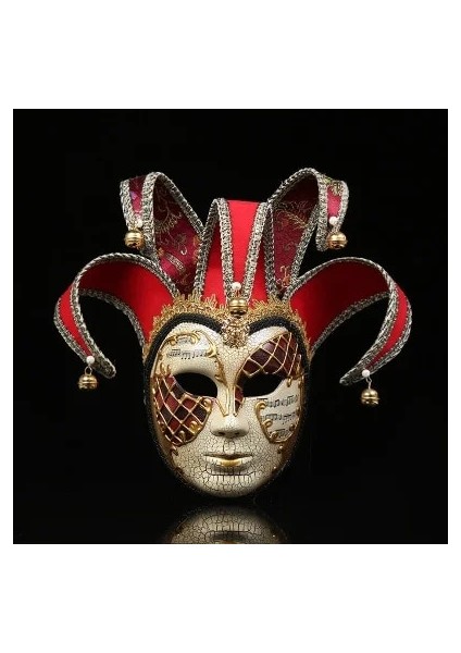Kırmızı Moda Tam Yüz Mini Venedik Maskesi Masquerade Mardi Gras Cadılar Bayramı/düğün Duvar Dekoratif Sanat Koleksiyonu (Yurt Dışından)