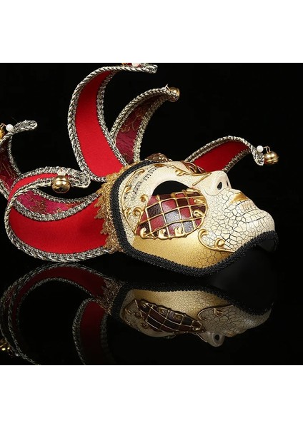 Kırmızı Moda Tam Yüz Mini Venedik Maskesi Masquerade Mardi Gras Cadılar Bayramı/düğün Duvar Dekoratif Sanat Koleksiyonu (Yurt Dışından) fırsatları