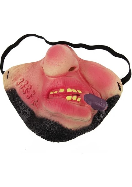 Tip F 2022 Komik Yetişkin Parti Maskesi Palyaço Cosplay Sahne Esprili Elastik Bant Yarım Yüz Korkunç Korkunç Maskeler Dekor Karnaval Sevinç Unisex (Yurt Dışından)