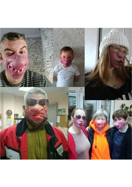 Tip F 2022 Komik Yetişkin Parti Maskesi Palyaço Cosplay Sahne Esprili Elastik Bant Yarım Yüz Korkunç Korkunç Maskeler Dekor Karnaval Sevinç Unisex (Yurt Dışından) fırsatları