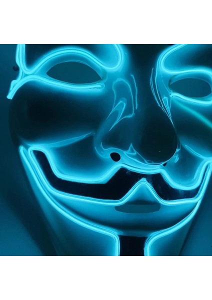 Kırmızı LED Hacker Maskesi V Vendetta Maskesi Yetişkinler Işıklı Cadılar Bayramı Maskesi (Yurt Dışından)