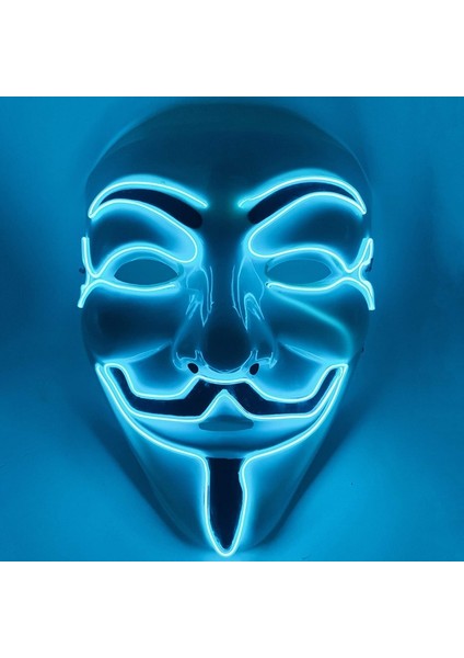 Kırmızı LED Hacker Maskesi V Vendetta Maskesi Yetişkinler Işıklı Cadılar Bayramı Maskesi (Yurt Dışından)