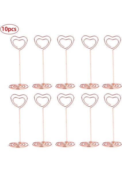 Rose GOLD-10PCS 10/20PCS Masa Fotoğraf Tutucular Kalp Şekli Numarası Isim Kartı Yer Kağıt Menü Klipleri Düğün Doğum Günü Partisi Malzemeleri Ev Dekor Için (Yurt Dışından)