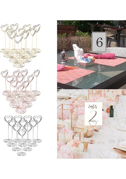 Rose GOLD-10PCS 10/20PCS Masa Fotoğraf Tutucular Kalp Şekli Numarası Isim Kartı Yer Kağıt Menü Klipleri Düğün Doğum Günü Partisi Malzemeleri Ev Dekor Için (Yurt Dışından) modelleri