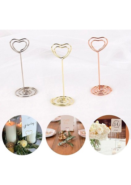Rose GOLD-10PCS 10/20PCS Masa Fotoğraf Tutucular Kalp Şekli Numarası Isim Kartı Yer Kağıt Menü Klipleri Düğün Doğum Günü Partisi Malzemeleri Ev Dekor Için (Yurt Dışından) indirimleri