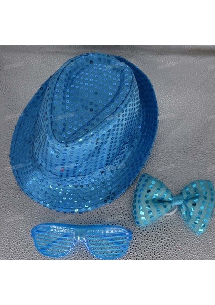 Stil 6 Yetişkin Çocuklar Yetişkin LED Flaş Payetler Fedora Şapka Işık Caz Kap Gözlük Kravat Yay Glow Neon Parti Doğum Günü Düğün Paskalya (Yurt Dışından)
