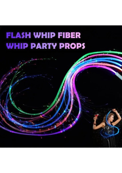 E LED Fiber Optik Kırbaç 360 ° Döner Süper Parlak Işık Up Rave Oyuncak Piksel Akış Dantel Dans Festivali Gece Atmosferi Parti Için Sahne (Yurt Dışından)