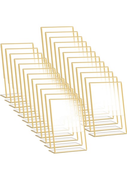 4x6 Inç 6 Paket Altın Sınırları Akrilik Burcu Tutucu Resim Çerçevesi Ekran Standı Şeffaf Kağıt Tutucu Masa Menü Standları Düğün Ofis Restoran Için (Yurt Dışından) fırsatları