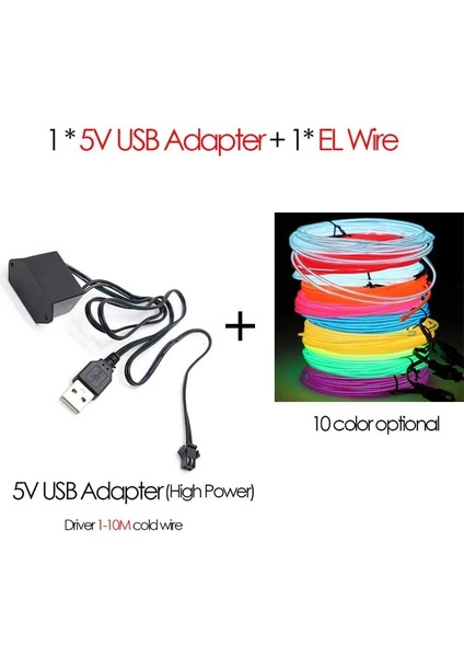 5V USB Invertör Beyaz 3m El Tel Neon Işık LED Neon Halat Işık Şeridi Karanlıkta Glow Parti Cosplay Kostüm Dans Bar Burcu Dıy Glow Parti Dekorasyon (Yurt Dışından)