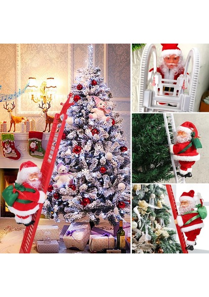 Kırmızı Noel Baba Elektrikli Tırmanma Merdiveni Asılı Dekorasyon Noel Ağacı Komik Süsler Yeni Yıl 2022 Çocuklar Hediyeler Noel Dekor (Yurt Dışından) fiyatları