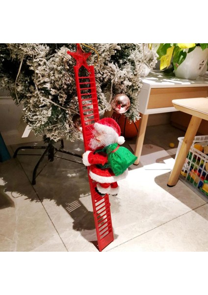 Kırmızı Noel Baba Elektrikli Tırmanma Merdiveni Asılı Dekorasyon Noel Ağacı Komik Süsler Yeni Yıl 2022 Çocuklar Hediyeler Noel Dekor (Yurt Dışından) fırsatları