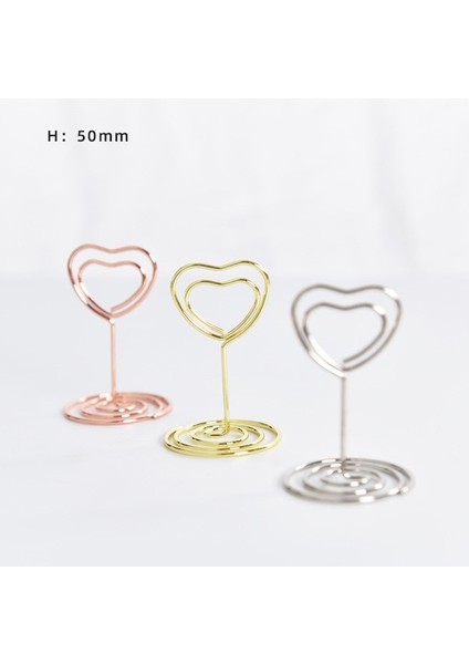 Heart-S 10PCS-GOLD 10PCS Yer Kartı Kelepçeleri Standı Metalik Gül Altın Kalp Şekli Fotoğraf Klipleri Kağıt Kelepçesi Masa Numaraları Tutucu Masaüstü Dekorasyon (Yurt Dışından)