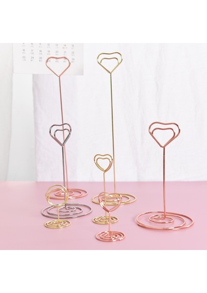 Heart-S 10PCS-GOLD 10PCS Yer Kartı Kelepçeleri Standı Metalik Gül Altın Kalp Şekli Fotoğraf Klipleri Kağıt Kelepçesi Masa Numaraları Tutucu Masaüstü Dekorasyon (Yurt Dışından) indirimleri