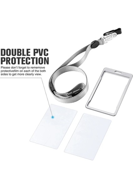 6851S Gri 7635 Alüminyum Dikey Kimlik Ayarlanabilir Kordon/kayış Kart Adı Etiketi Rozet Tutucu (Yurt Dışından) fiyatları