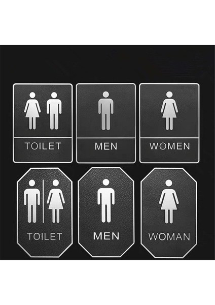 Stil 4 Tuvalet Tabela Yaratıcı Duvar Işareti Dekor Plaka Wc Işareti Duvara Monte Macun Kullanımı Tuvalet Kapı Tabela Göstergesi (Yurt Dışından)