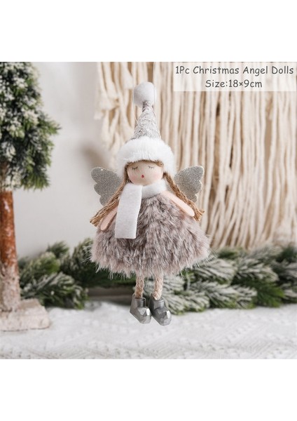 714 - Gri Melek Yeni Yıl 2024 Hediyeleri Noel Melek Bebekler Noel Ağacı Süsleri Ev Için Noel Süslemeleri Navidad 2023 Natal Noel Deco Bebek (Yurt Dışından)