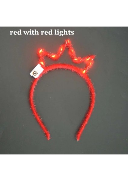 Kırmızı Taç Kadın Kızlar Parlayan Light Up Bantlar Tiara Taç Parti Hediye Cosplay Doğum Günü Rave Kostüm Düğün Karnaval (Yurt Dışından)