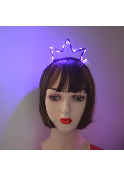 Kırmızı Taç Kadın Kızlar Parlayan Light Up Bantlar Tiara Taç Parti Hediye Cosplay Doğum Günü Rave Kostüm Düğün Karnaval (Yurt Dışından) fiyatları