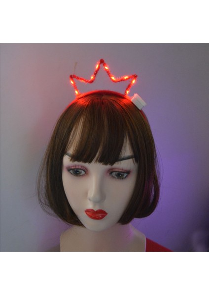 Kırmızı Taç Kadın Kızlar Parlayan Light Up Bantlar Tiara Taç Parti Hediye Cosplay Doğum Günü Rave Kostüm Düğün Karnaval (Yurt Dışından) fırsatları