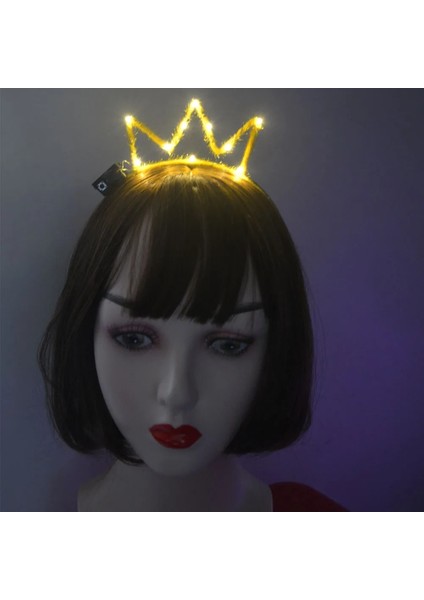 Kırmızı Taç Kadın Kızlar Parlayan Light Up Bantlar Tiara Taç Parti Hediye Cosplay Doğum Günü Rave Kostüm Düğün Karnaval (Yurt Dışından) indirimleri