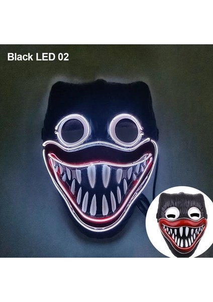 Siyah LED 02 Cadılar Bayramı Neon LED Tasfiye Maskesi Masque Masquerade Parti Maskeleri Karanlıkta Işık Aydınlık Komik Maskeler Cosplay Kostüm Malzemeleri (Yurt Dışından)