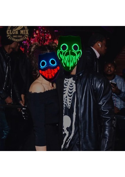 Siyah LED 02 Cadılar Bayramı Neon LED Tasfiye Maskesi Masque Masquerade Parti Maskeleri Karanlıkta Işık Aydınlık Komik Maskeler Cosplay Kostüm Malzemeleri (Yurt Dışından) fırsatları