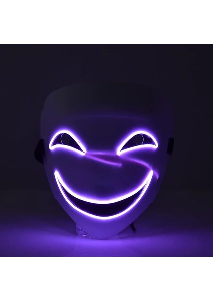 Beyaz Naucao Cadılar Bayramı LED Maskesi, Gülümseyen Palyaço Yüzü, Cadılar Bayramı Için Rol Oynayan Kostüm Aksesuarları, Performanslar, Makyaj Partileri (Yurt Dışından) fırsatları