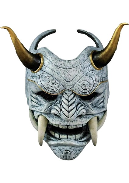 Gri Korkunç Canavar Cadılar Bayramı Cosplay Maske Hannya Şeytan Oni Samurai Noh Kabuki Prajna Şeytan Maskeleri (Yurt Dışından) indirimleri