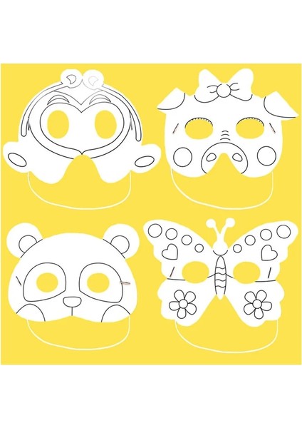 Uğur Böceği 20 Adet Dıy Boş Graffiti Kağıt Çizim Maskeleri Çocuk Çocuk Hayvan Renk Doğum Günü Favor Cosplay Parti Paskalya Düğün (Yurt Dışından) modelleri