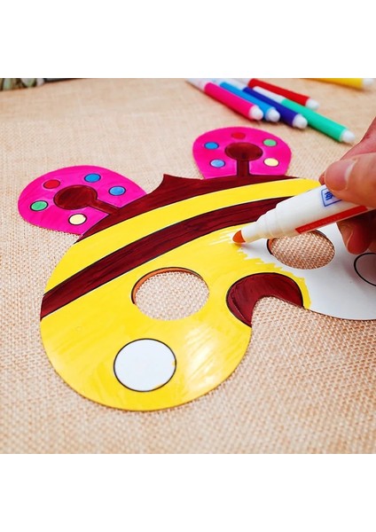 Uğur Böceği 20 Adet Dıy Boş Graffiti Kağıt Çizim Maskeleri Çocuk Çocuk Hayvan Renk Doğum Günü Favor Cosplay Parti Paskalya Düğün (Yurt Dışından) fırsatları