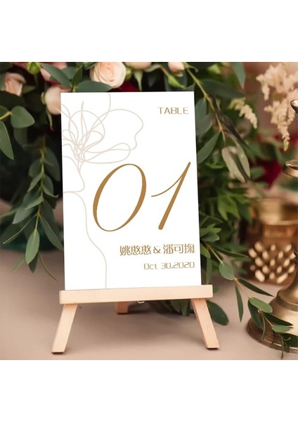 Standsız F Ince Kağıt 1 Tarafı Kişiselleştirilmiş Pembe Mavi Yeşil Tema Düğün Kartı Resepsiyon Akşam Yemeği Parti Misafirleri Koltuk Rehberi Masa Kartı Numarası 1-10 Masa Kartları (Yurt Dışından)