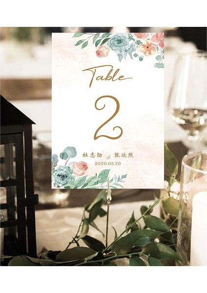 Standsız F Ince Kağıt 1 Tarafı Kişiselleştirilmiş Pembe Mavi Yeşil Tema Düğün Kartı Resepsiyon Akşam Yemeği Parti Misafirleri Koltuk Rehberi Masa Kartı Numarası 1-10 Masa Kartları (Yurt Dışından) fırsatları