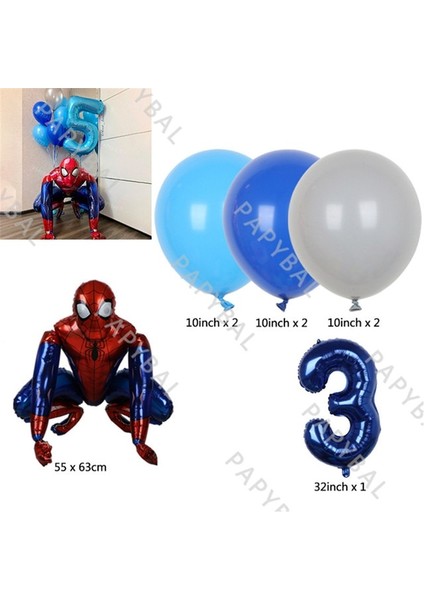 Kırmızı 1 Takım Marvel Örümcek Adam Demir Adam Folyo Balon Seti 32 Inç Doğum Günü Numarası Balonlar Doğum Günü Partisi Dekor Malzemeleri Çocuk Hediyeleri (Yurt Dışından)