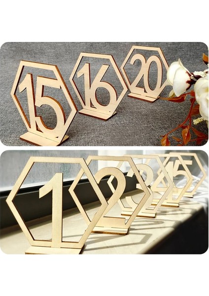 31 Ila 40 Ahşap Masa Numarası Burcu Altıgen Numarası Burcu Nişan Düğün Parti Için Koltuk Numarası Burcu Olay Dekorasyon Malzemeleri Ev Dekor (Yurt Dışından) modelleri