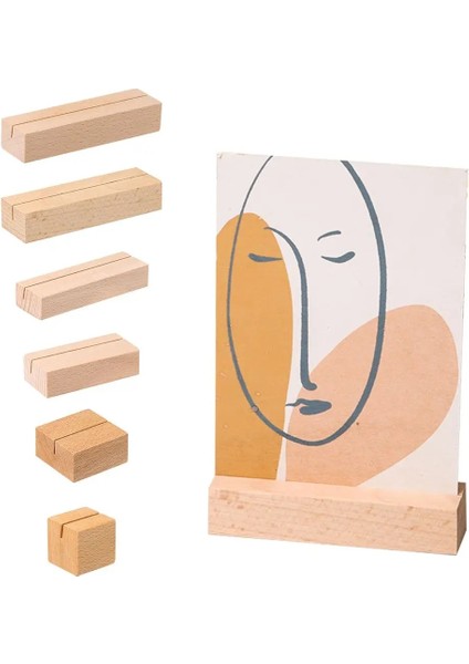 10X3X2CM-A Resim Çerçevesi Tabanı Masa Kartı Doğal Ahşap Notlar Klipler Fotoğraf Tutucu Kelepçeleri Standı Desteği Masaüstü Dekor (Yurt Dışından) fırsatları