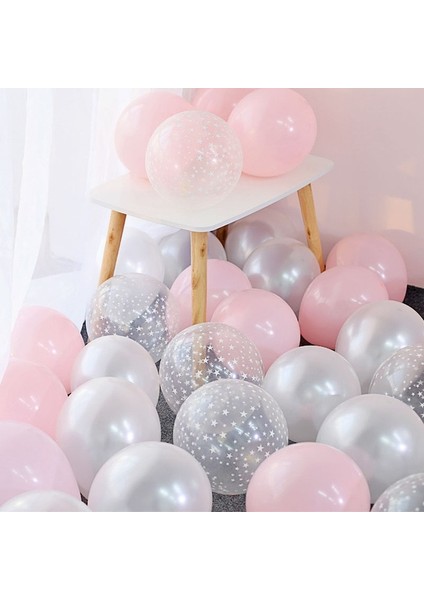 Pearlwhite Pinkclear 20 Adet 12 Inç Lateks Balon Seti Yıldız Temizle Pembe Altın Balonlar Düğün Dekorasyon Bebek Duş Doğum Günü Partisi Malzemeleri Ev Dekor (Yurt Dışından)