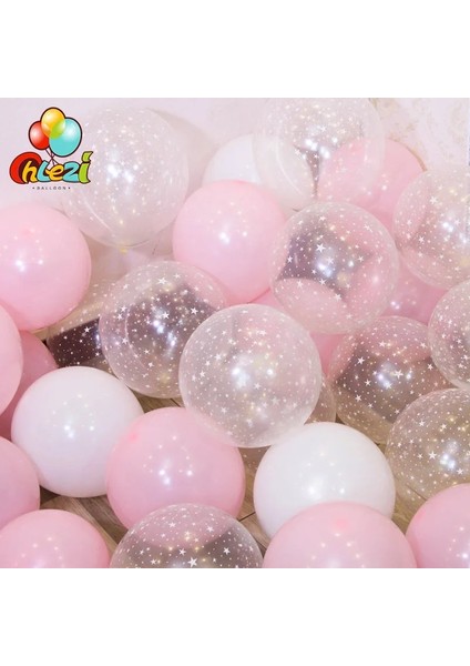 Pearlwhite Pinkclear 20 Adet 12 Inç Lateks Balon Seti Yıldız Temizle Pembe Altın Balonlar Düğün Dekorasyon Bebek Duş Doğum Günü Partisi Malzemeleri Ev Dekor (Yurt Dışından) fiyatları