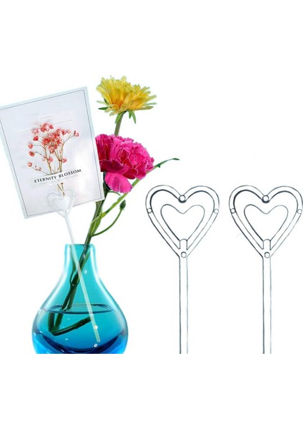 Pembe 100 Adet Kart Tutucu Kalp Şeklinde Çok Amaçlı Çiçek Aranjmanı Buket Düğün Dekorasyon Buket Topper Ev Gereçleri (Yurt Dışından) indirimleri