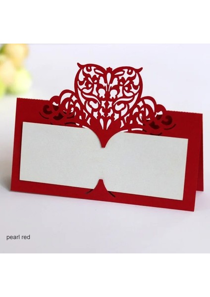 Inci Kırmızı 50 Adet Yer Kartları Koltuk Kartı Düğün Doğum Günü Kelebek Resepsiyon Masası Parti Dekoru Vintage Masa Numarası Adı Lazer Kesim Kalp (Yurt Dışından)