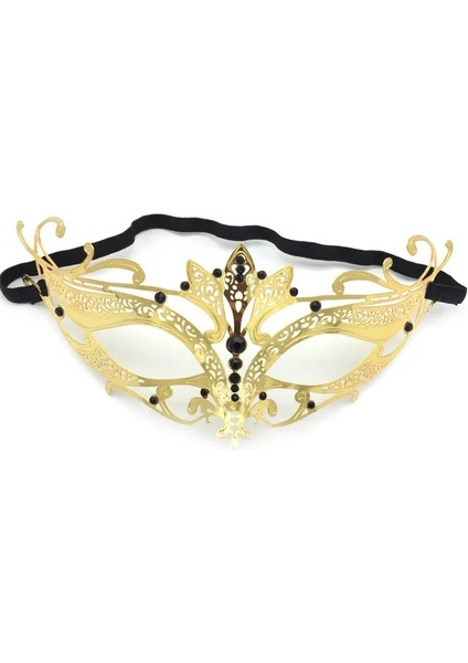 A-8 Siyah Altın Kafatası Metal Maske Cadılar Bayramı Taklidi Yarım Yüz Venedik Masquerade Erkekler Beyaz Kadın Parti Maskesi Cadılar Bayramı Sahne (Yurt Dışından)
