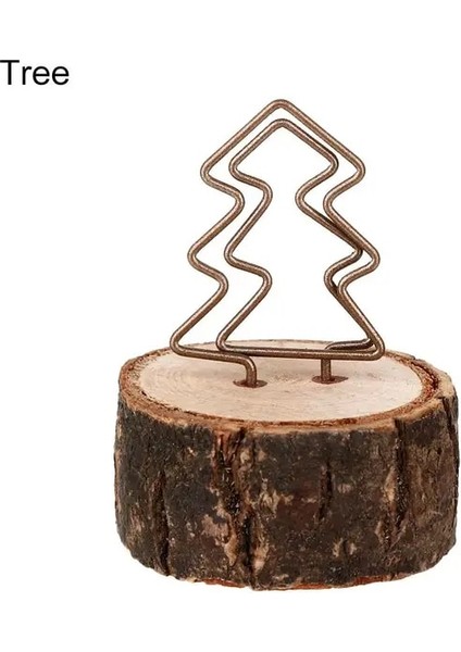 Ağaç Masaüstü Dekorasyon Ahşap Yuvarlak Şekil Taban Masa Numaraları Tutucu Resim Çerçevesi Fotoğraf Klipler Kelepçeler Standı Yer Kartı (Yurt Dışından)